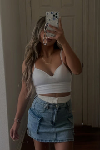 White Push up tank